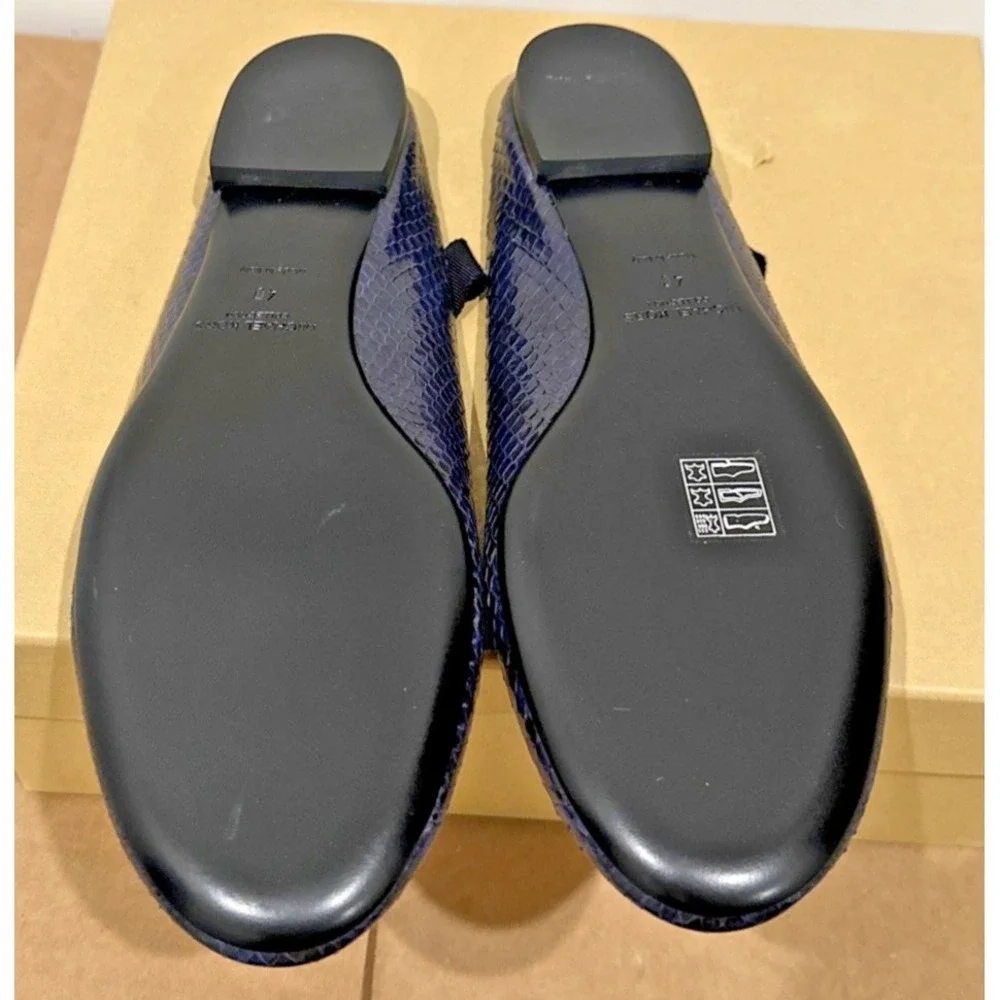 Michael Kors Collection Size IT 40/10 Maren Lace Ballet Flat Sapphire Snake Skin
